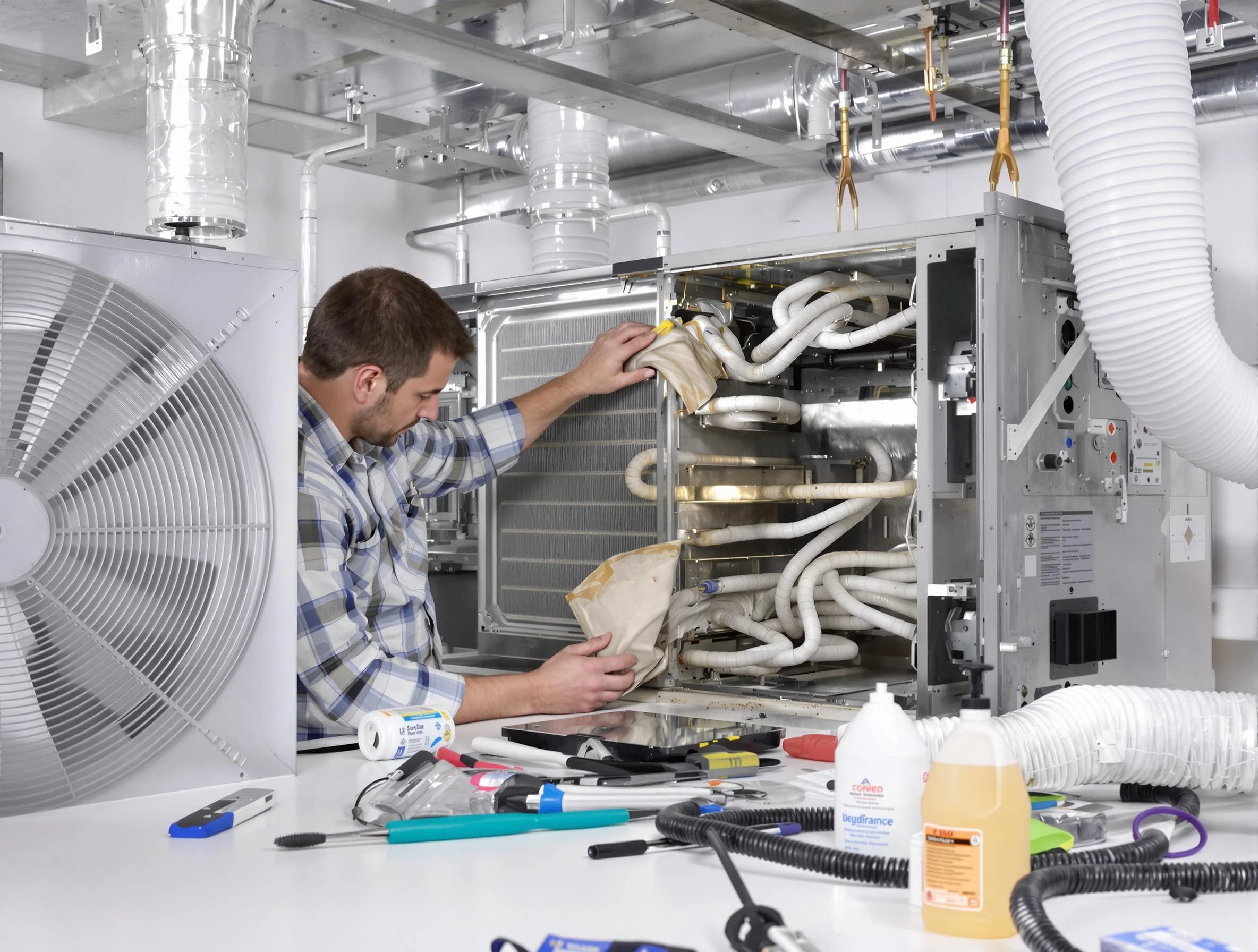 Grayson Valley Air Duct Cleaning specialist performing precision AC coil cleaning in Grayson Valley