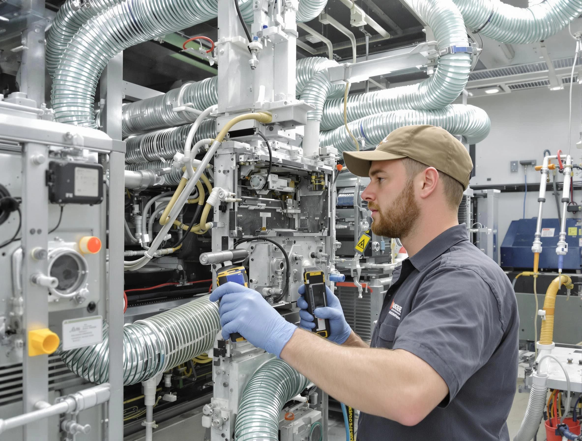 Grayson Valley Air Duct Cleaning technician performing precision commercial coil cleaning at a business facility in Grayson Valley