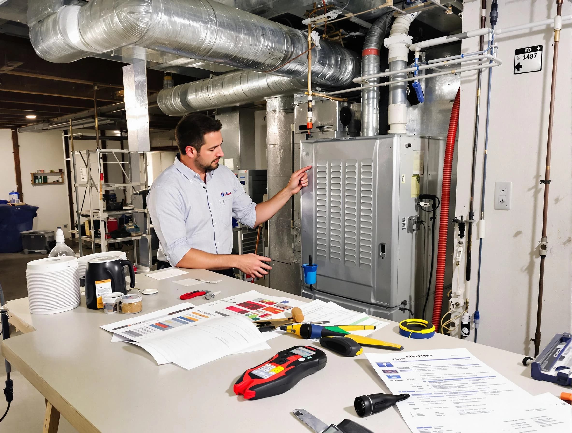 Grayson Valley Air Duct Cleaning inspector conducting detailed filter system evaluation using professional diagnostic tools in Grayson Valley