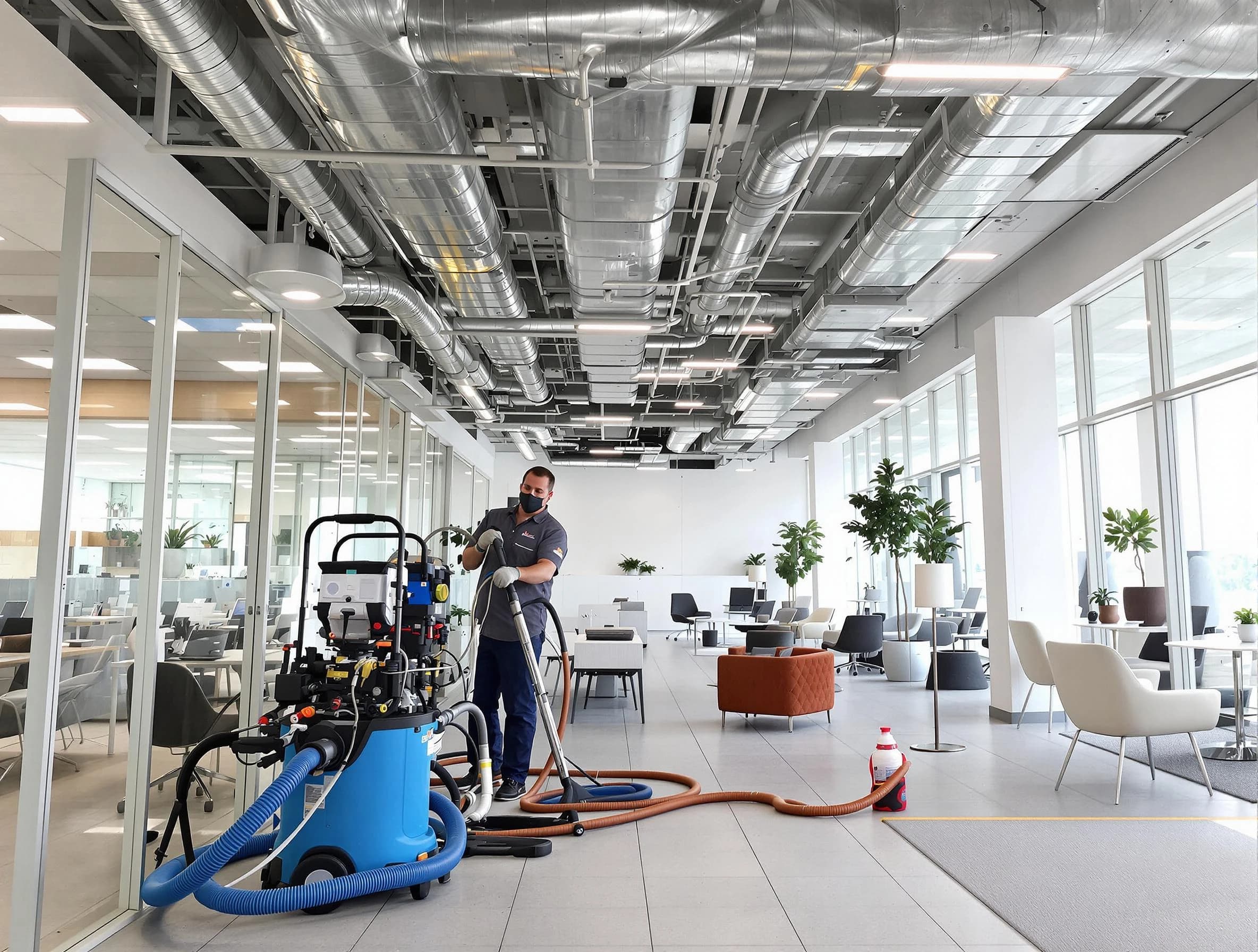 Grayson Valley Air Duct Cleaning team conducting comprehensive commercial duct cleaning at a business location in Grayson Valley