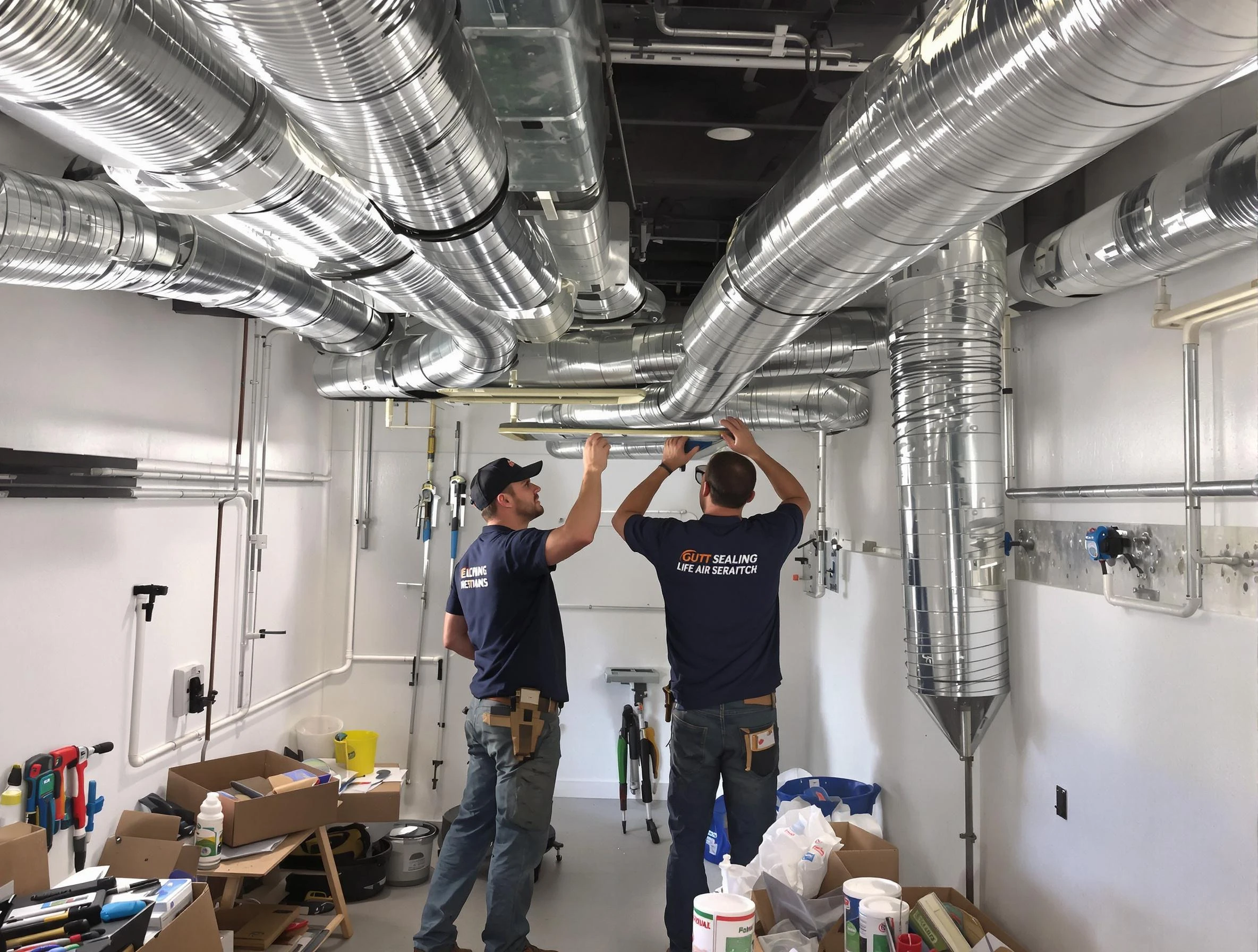 Grayson Valley Air Duct Cleaning technician applying professional duct sealing solutions in Grayson Valley