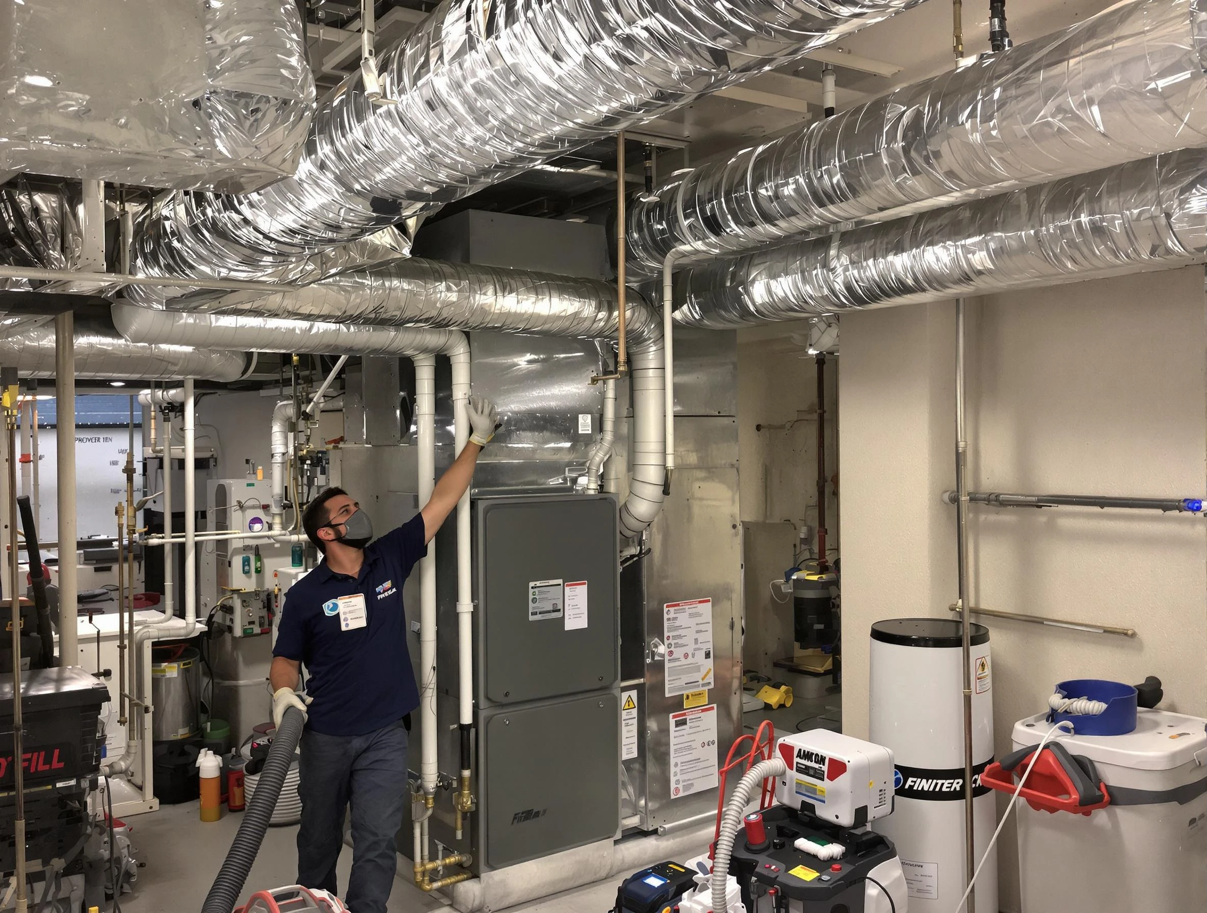 Grayson Valley Air Duct Cleaning specialist performing thorough furnace duct cleaning in a Grayson Valley residence