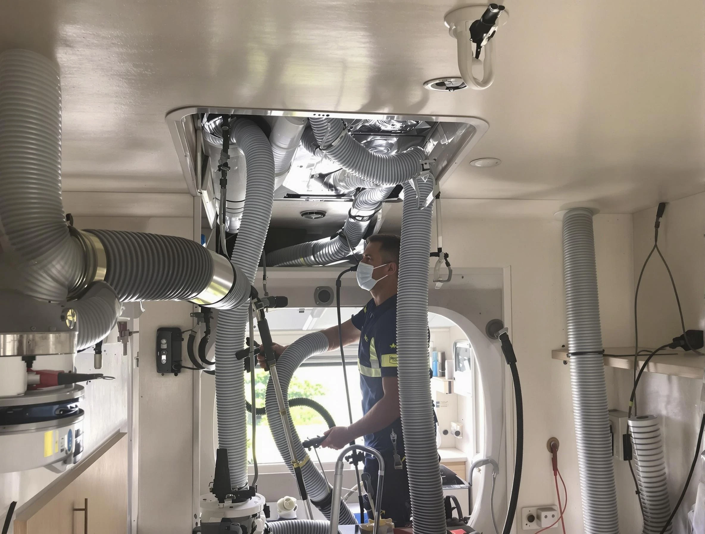 Grayson Valley Air Duct Cleaning specialist performing precise mobile home duct cleaning in Grayson Valley
