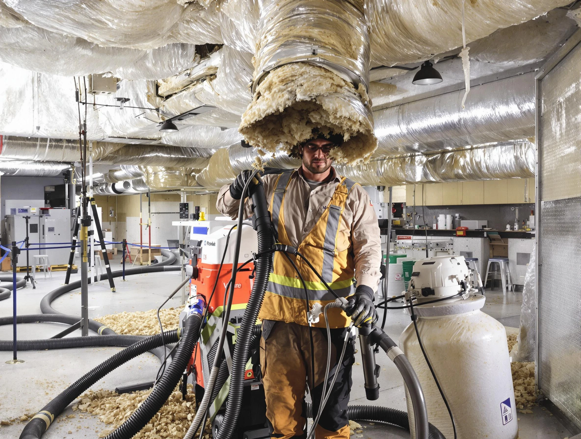 Professional vacuum insulation removal by Grayson Valley Air Duct Cleaning expert in Grayson Valley